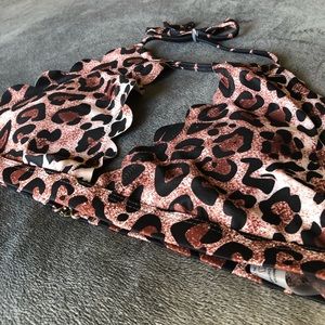 Cheetah Print Keyhole Bikini Top